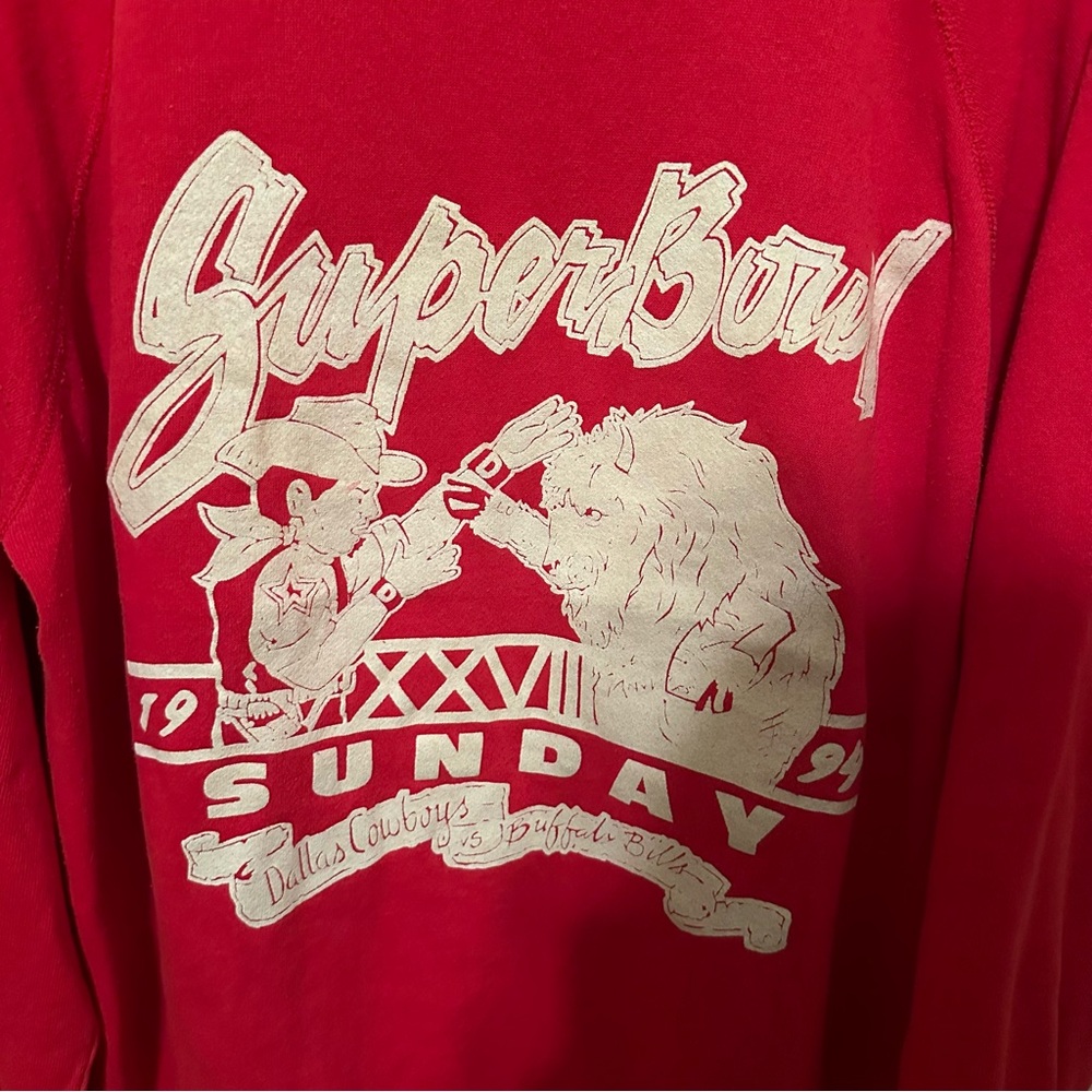 Vintage Super Bowl Sunday Bills Cowboys Super Bowl 28 Sweatshirt - Picture 2 of 4